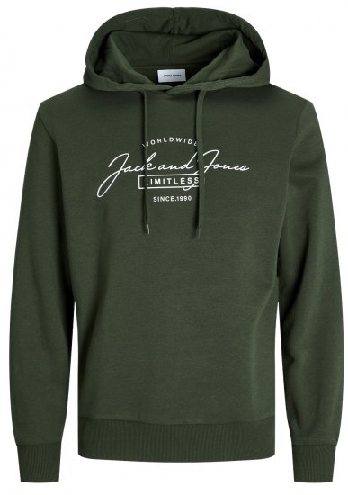 Jack & Jones JJFERRIS SWEAT Hoodie Kombu Green - Pulovere & hanorace - Pulovere & Hanorace Bărbați Mărimi Mari