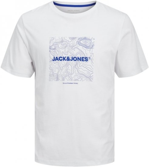 Jack & Jones LINER T-Shirt White - Tricouri - Tricouri Bărbați Mărimi Mari