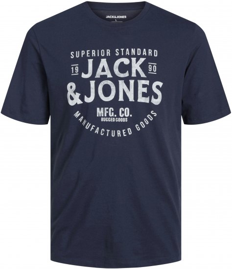 Jack & Jones JJJEANS T-Shirt Navy - Tricouri - Tricouri Bărbați Mărimi Mari