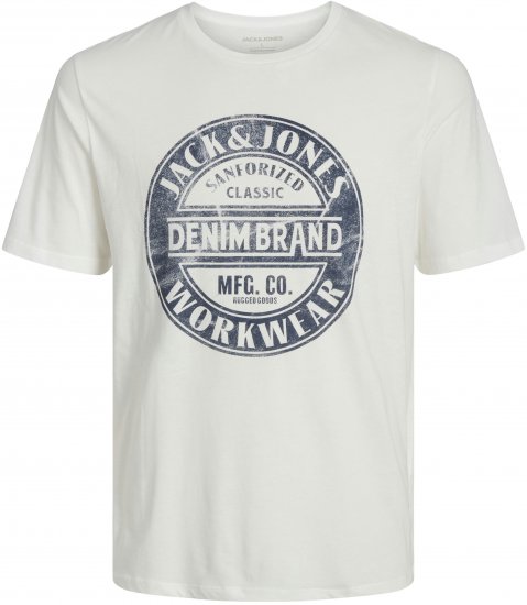 Jack & Jones JJJEANS T-shirt White - Tricouri - Tricouri Bărbați Mărimi Mari