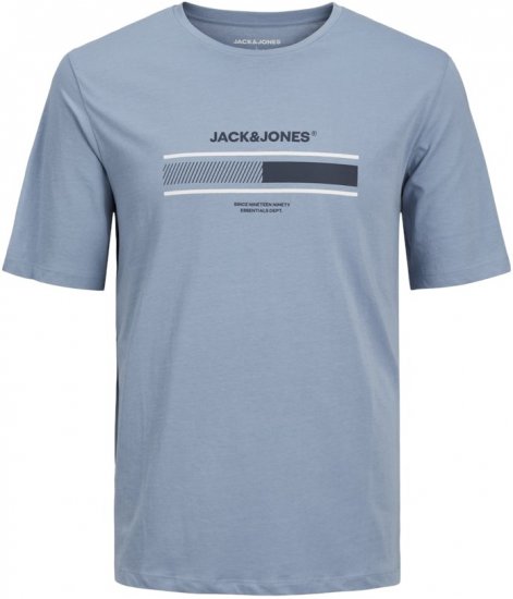 Jack & Jones SOUTH T-Shirt Light Blue - Tricouri - Tricouri Bărbați Mărimi Mari