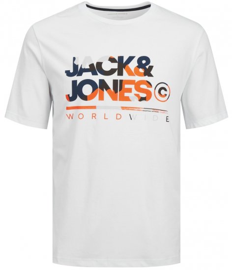 Jack & Jones JJLUKE T-Shirt White - Tricouri - Tricouri Bărbați Mărimi Mari