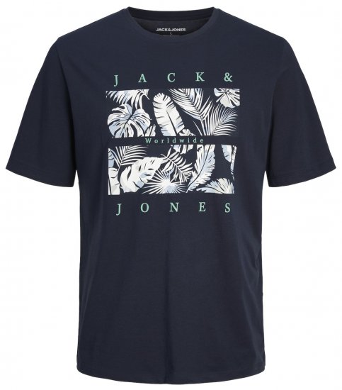 Jack & Jones JJFLOOR T-Shirt Navy Blazer - Tricouri - Tricouri Bărbați Mărimi Mari