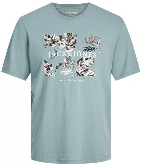 Jack & Jones JJFLOOR T-Shirt Goblin Blue - Tricouri - Tricouri Bărbați Mărimi Mari