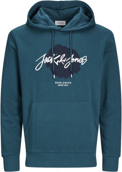 Jack & Jones Tiley Hoodie Deep Teal - Pulovere & hanorace - Pulovere & Hanorace Bărbați Mărimi Mari