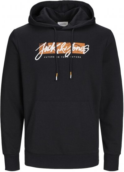 Jack & Jones Tiley Hoodie Black - Pulovere & hanorace - Pulovere & Hanorace Bărbați Mărimi Mari
