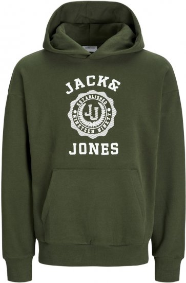 Jack & Jones VICTO Hoodie Kombu Green - Pulovere & hanorace - Pulovere & Hanorace Bărbați Mărimi Mari