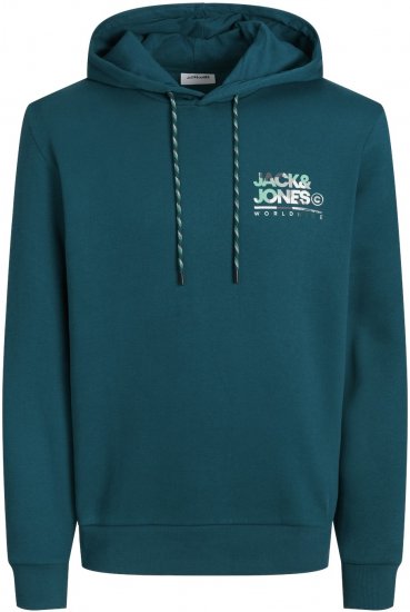 Jack & Jones JJLUKE Hoodie Deep Teal - Pulovere & hanorace - Pulovere & Hanorace Bărbați Mărimi Mari