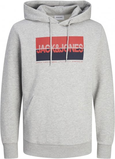 Jack & Jones JJNOLAN Hoodie Light Grey - Pulovere & hanorace - Pulovere & Hanorace Bărbați Mărimi Mari