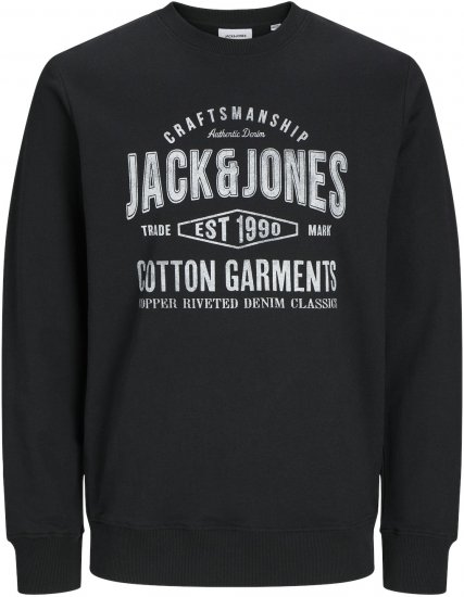 Jack & Jones JJJEANS Sweatshirt Black - Pulovere & hanorace - Pulovere & Hanorace Bărbați Mărimi Mari