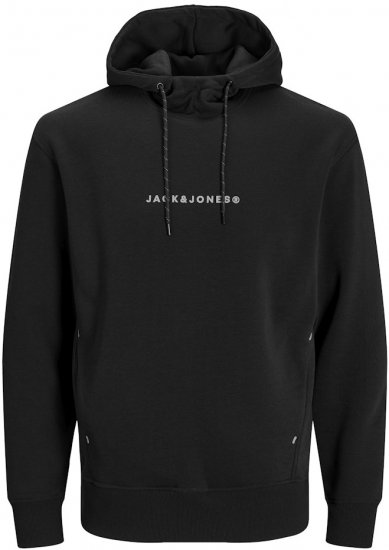 Jack & Jones TREE Hoodie Black - Pulovere & hanorace - Pulovere & Hanorace Bărbați Mărimi Mari