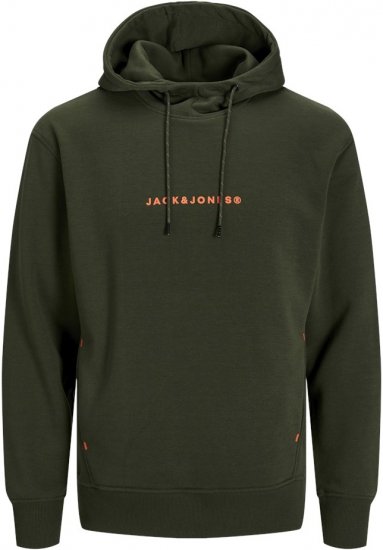 Jack & Jones TREE Hoodie Kombu Green - Pulovere & hanorace - Pulovere & Hanorace Bărbați Mărimi Mari
