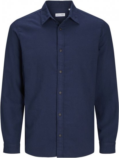 Jack & Jones JOSHUA LS Flannel Shirt Navy Blazer - Cămăși - Cămăși Bărbați Mărimi Mari