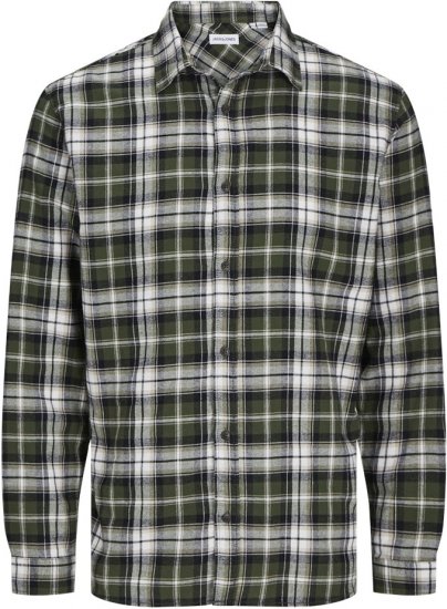 Jack & Jones JOSHUA LS Flannel Shirt Kombu Green - Cămăși - Cămăși Bărbați Mărimi Mari