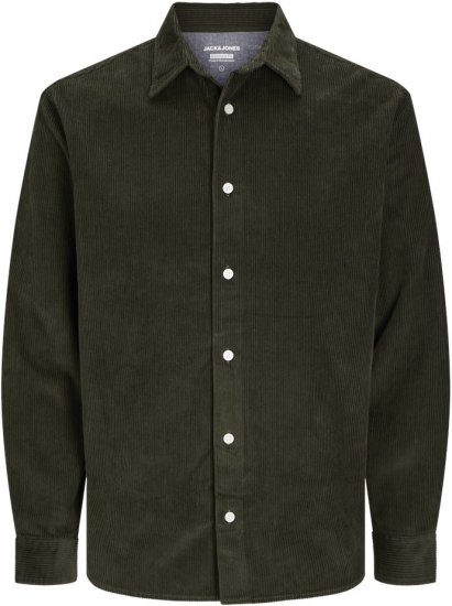 Jack & Jones CORDUROY Shirt Green - Cămăși - Cămăși Bărbați Mărimi Mari