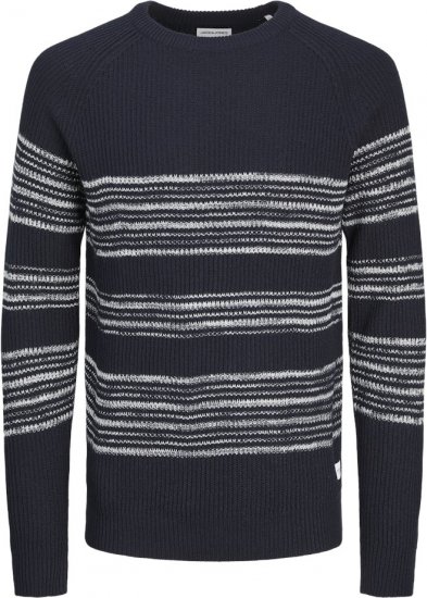 Jack & Jones PANNEL Striped Knitted Sweater Navy Blazer - Pulovere & hanorace - Pulovere & Hanorace Bărbați Mărimi Mari