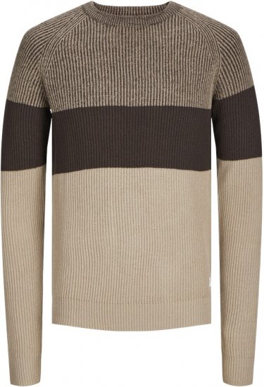 Jack & Jones PANNEL Knitted Sweater Brown - Pulovere & hanorace - Pulovere & Hanorace Bărbați Mărimi Mari
