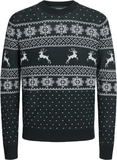 Jack & Jones GABRIEL XMAS Knitted Sweater Green - Toate hainele - Hainele 2XL-14XL