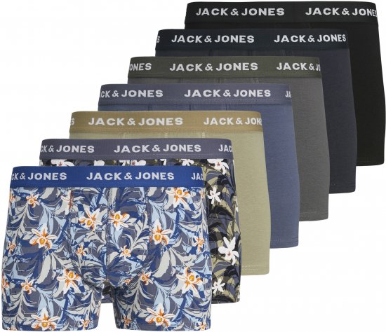 Jack & Jones JACMASON Trunks 7-Pack True Blue - Lenjerie intimă & costum baie - Lenjerie Intimă Bărbați Mărimi Mari