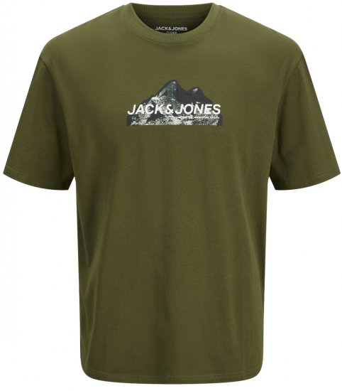 Jack & Jones JCOMOUNTAIN LOGO T-Shirt Cypress - Tricouri - Tricouri Bărbați Mărimi Mari