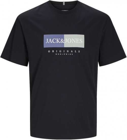 Jack & Jones JORFREDERIKSBERG T-Shirt Black - Tricouri - Tricouri Bărbați Mărimi Mari
