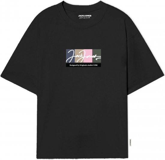 Jack & Jones Portland T-Shirt Black - Tricouri - Tricouri Bărbați Mărimi Mari