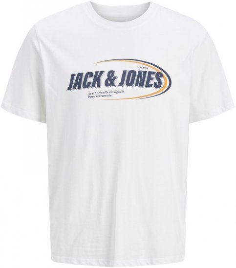 Jack & Jones Ray T-Shirt White - Tricouri - Tricouri Bărbați Mărimi Mari