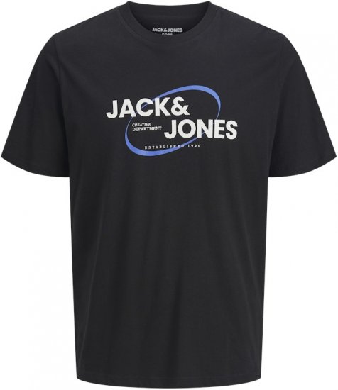 Jack & Jones RAY T-Shirt Black - Tricouri - Tricouri Bărbați Mărimi Mari