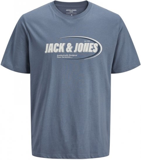 Jack & Jones RAY T-Shirt Flint Stone Blue - Tricouri - Tricouri Bărbați Mărimi Mari