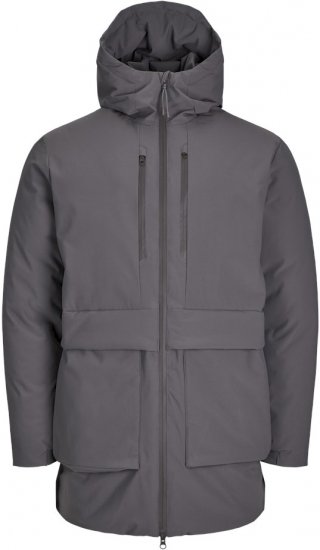 Jack & Jones CHARLIE Windproof Parka Grey - Geci - Geci Bărbați Mărimi Mari
