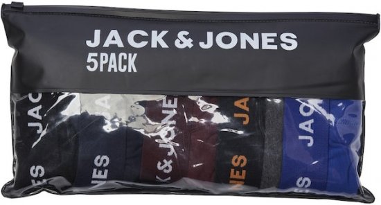 Jack & Jones EVERYDAY Trunks 5 Pack Black - Lenjerie intimă & costum baie - Lenjerie Intimă Bărbați Mărimi Mari