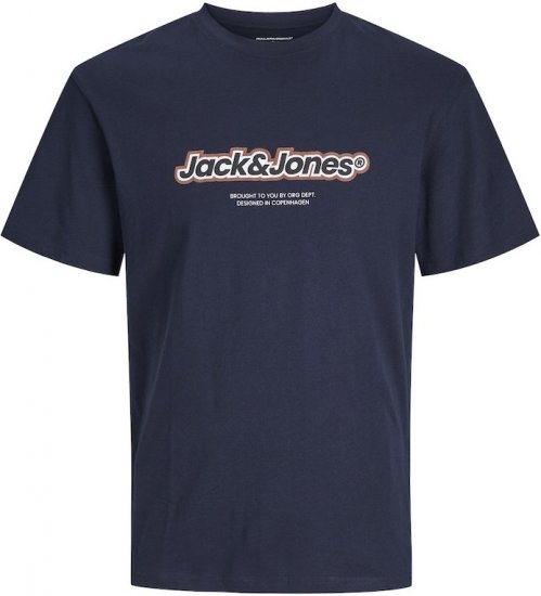 Jack & Jones ESTERBRO Newton T-Shirt Blue - Tricouri - Tricouri Bărbați Mărimi Mari