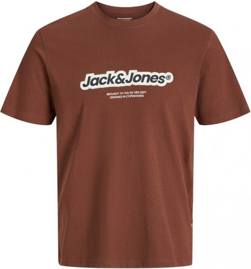 Jack & Jones ESTERBRO Newton T-Shirt Brandy Brown - Tricouri - Tricouri Bărbați Mărimi Mari