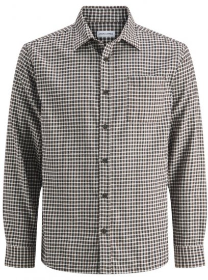 Jack & Jones Mini Check Long Sleeve Shirt Navy Blazer - Cămăși - Cămăși Bărbați Mărimi Mari