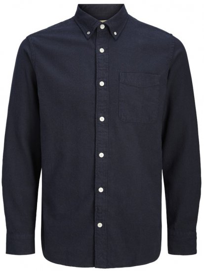 Jack & Jones Brook Twill Long Sleeve Shirt Dark Navy - Cămăși - Cămăși Bărbați Mărimi Mari
