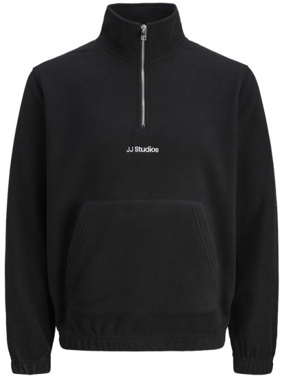 Jack & Jones Soho Half Zip Fleece Sweatshirt Black - Pulovere & hanorace - Pulovere & Hanorace Bărbați Mărimi Mari