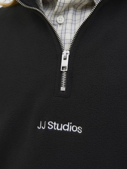 Jack & Jones Soho Half Zip Fleece Sweatshirt Black - Pulovere & hanorace - Pulovere & Hanorace Bărbați Mărimi Mari