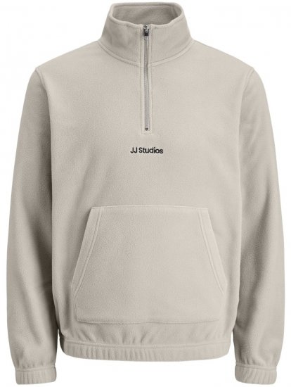 Jack & Jones Soho Half Zip Fleece Sweatshirt Moonbeam - Pulovere & hanorace - Pulovere & Hanorace Bărbați Mărimi Mari