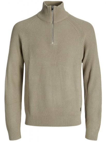 Jack & Jones Pannel Knit Half Zip Pullover Crockery - Pulovere & hanorace - Pulovere & Hanorace Bărbați Mărimi Mari