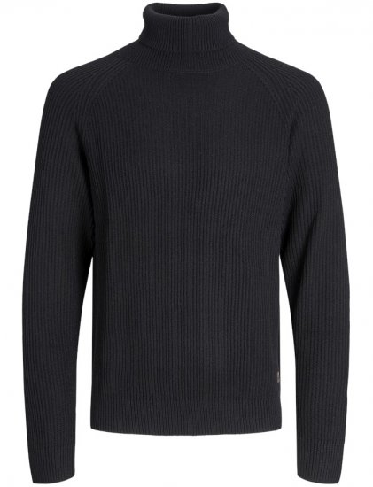 Jack & Jones Pannel Roll Neck Knit Pullover Black - Pulovere & hanorace - Pulovere & Hanorace Bărbați Mărimi Mari