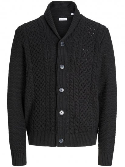 Jack & Jones Paul Shawl Knit Cardigan Black - Pulovere & hanorace - Pulovere & Hanorace Bărbați Mărimi Mari