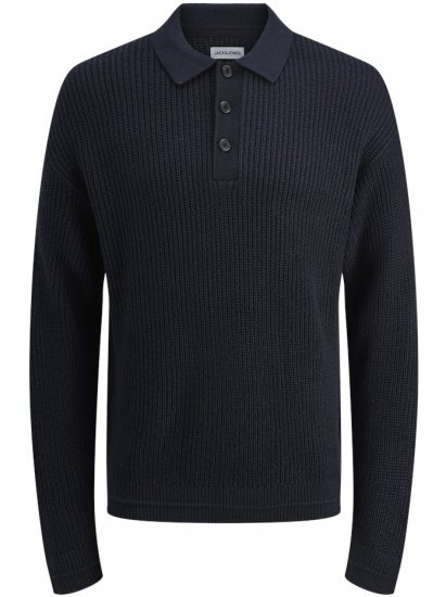 Jack & Jones Kaito Knit Polo Pullover Sky Captain - Pulovere & hanorace - Pulovere & Hanorace Bărbați Mărimi Mari