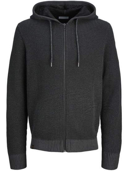 Jack & Jones Zip Knit Hoodie Black - Pulovere & hanorace - Pulovere & Hanorace Bărbați Mărimi Mari