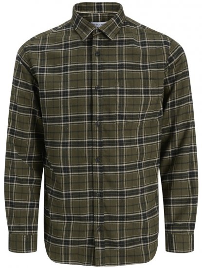 Jack & Jones James Long Sleeve Flannel Shirt Rosin - Cămăși - Cămăși Bărbați Mărimi Mari