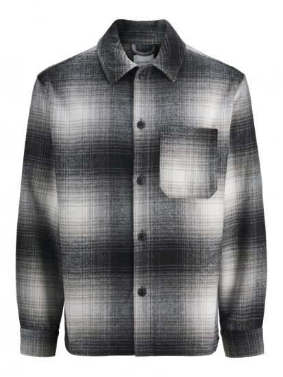 Jack & Jones Zac Long Sleeve Heavy Brush Overshirt Black - Cămăși - Cămăși Bărbați Mărimi Mari