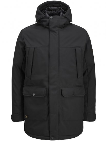 Jack & Jones Finn Softshell Parka Black - Geci - Geci Bărbați Mărimi Mari