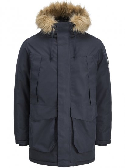 Jack & Jones Camp Faux Fur Parka Dark Navy - Geci - Geci Bărbați Mărimi Mari