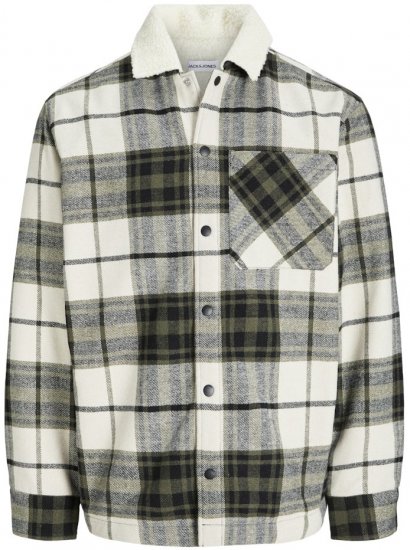 Jack & Jones Zac Teddy Long Sleeve Overshirt Jacket Dusty Olive - Geci - Geci Bărbați Mărimi Mari