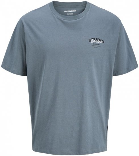 Jack & Jones Yuki Crew Neck T-Shirt Stormy Weather - Tricouri - Tricouri Bărbați Mărimi Mari