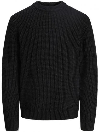 Jack & Jones Bleecker Crew Neck Knitted Sweater Black - Pulovere & hanorace - Pulovere & Hanorace Bărbați Mărimi Mari